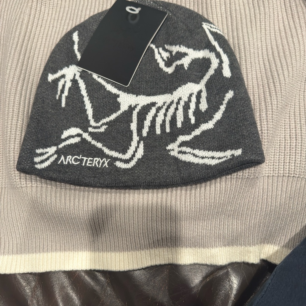 Arc'teryx Gray and White Beanie